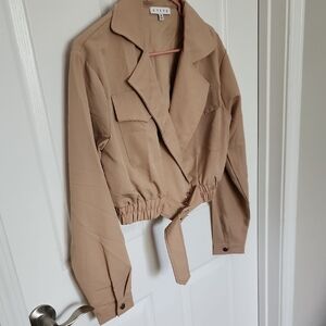 Tan Cropped Jacket